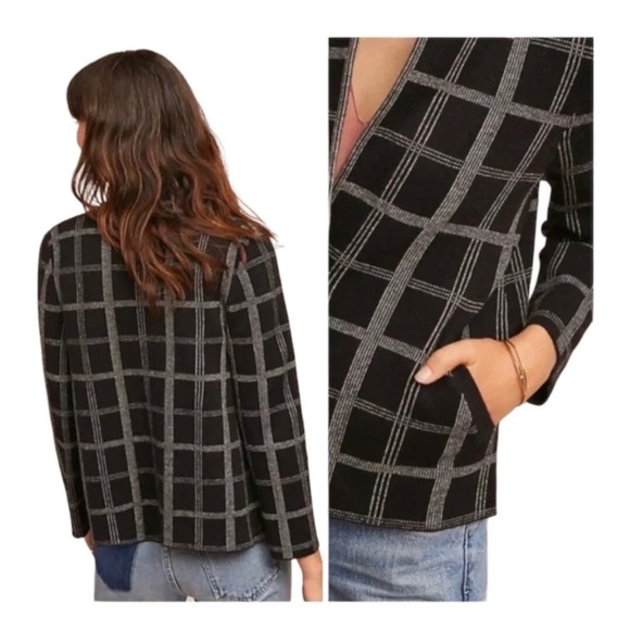 Moth by Anthropologie Windowpane Knit Jacket - Picture 2 of 6